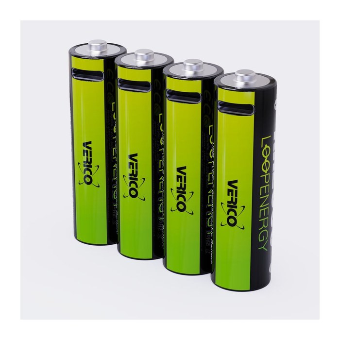 VERICO USB-Akkus mit Ladekabel LoopEnergy AA2550 Li-Ion Mignon AA 1700 mAh, 4 St.