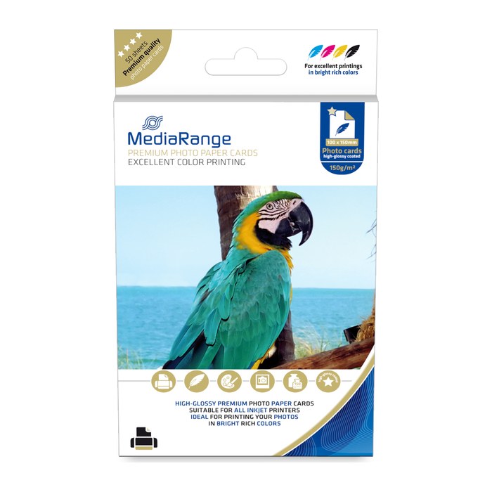 MediaRange Fotopapier hochglänzend 100x150mm 150g, 50 Blatt