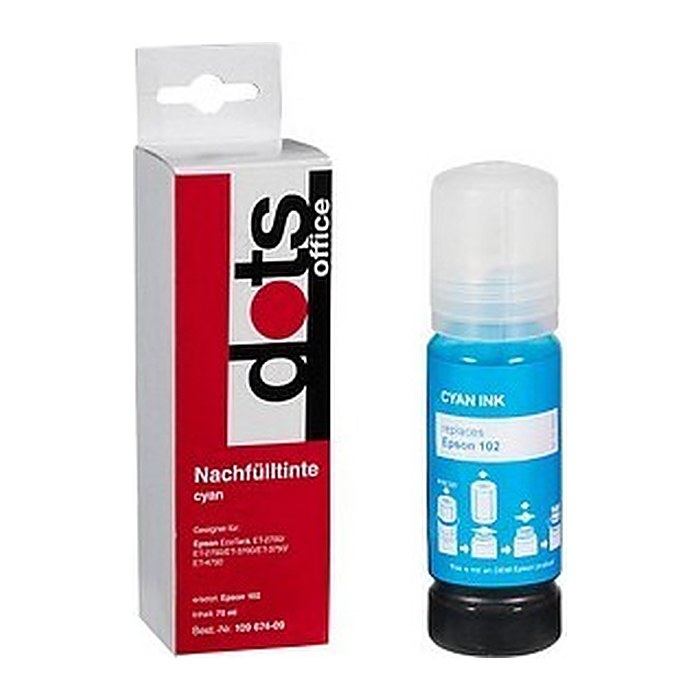 dots cyan Tintenflasche kompatibel zu EPSON 102/T03R24