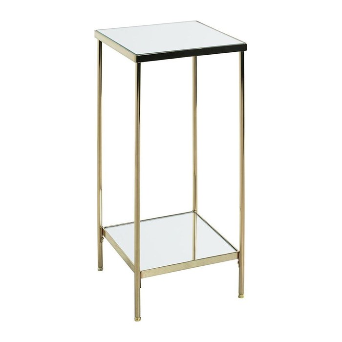 HAKU Möbel Beistelltisch rechteckig Glas gold 28,0 x 28,0 x 66,0 cm, 1 St.