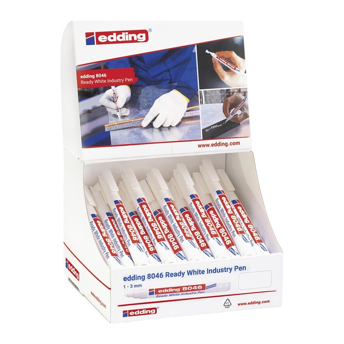 edding Display Ready 8046 Industriemarker weiß 1,0 - 3,0 mm, 30 St.