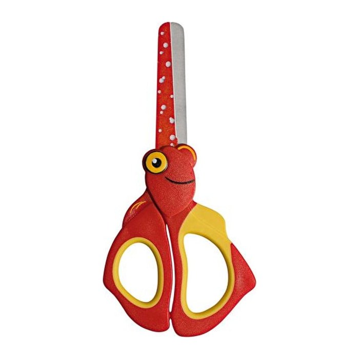 WEDO Kinderschere Bastelschere rund aus Edelstahl Rot/Gelb