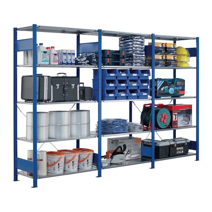 SCHULTE Schwerlastregal 12640-B silber 100,0 x 40,0 x 200,0 cm
