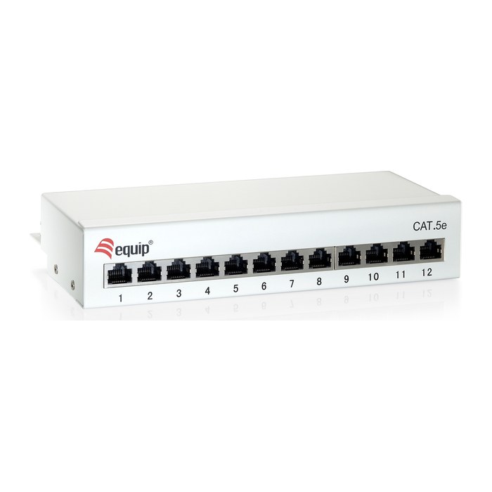 Equip Patchpanel 12xRJ45 Cat6 Desktop 250MHz RAL7035