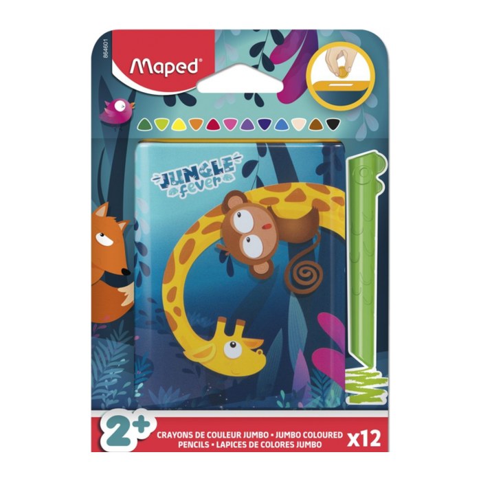 maped COLOR´PEPS INFINITY KIDY JUMBO mit Spardose Buntstifte farbsortiert, 12 St.