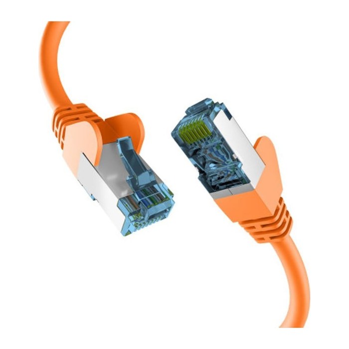 EFB RJ45 Patchkabel mit Cat7 Rohkabel 0.15m orange