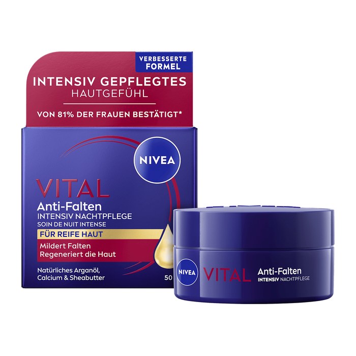 NIVEA VITAL Anti-Falten INTENSIV Nachtpflege Gesichtscreme 50,0 ml