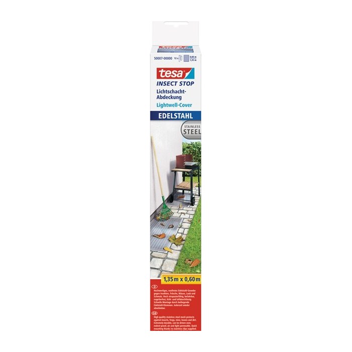 tesa Lichtschachtgitter Insect Stop für Lichtschutzgitter Edelstahl 0,6 x 1,35 m