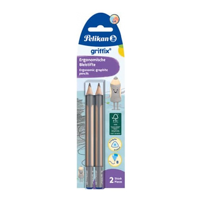 Pelikan griffix® Bleistifte B, HB silber, 2 St.