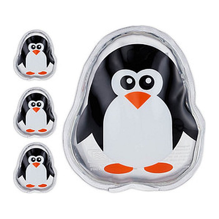 relaxdays Kühlpads Pinguin 10046696_998 transparent 9,0 x 11,0 cm, 4 St.