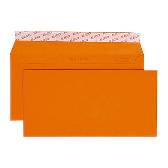 ELCO Briefumschläge Color DIN lang ohne Fenster orange haftklebend 25 St.