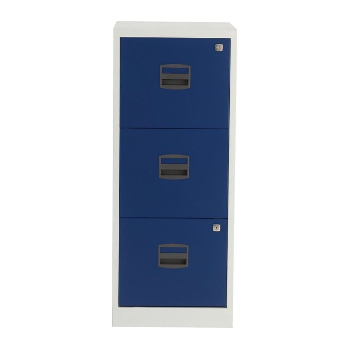 BISLEY Home PFA 3 Hängeregistraturschrank lichtgrau, oxfordblau 3 Schubladen 41,3 x 40,0 x 101,5 cm, 1 St.