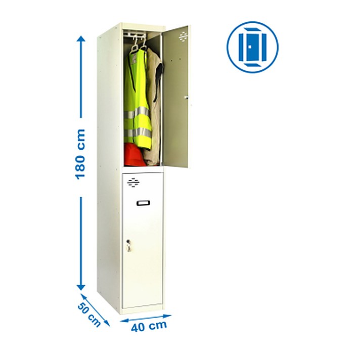 Simonrack Spind SIMONLOCKER DIY grau 8435104936252, 2 Schließfächer 40,0 x 50,0 x 180,0 cm
