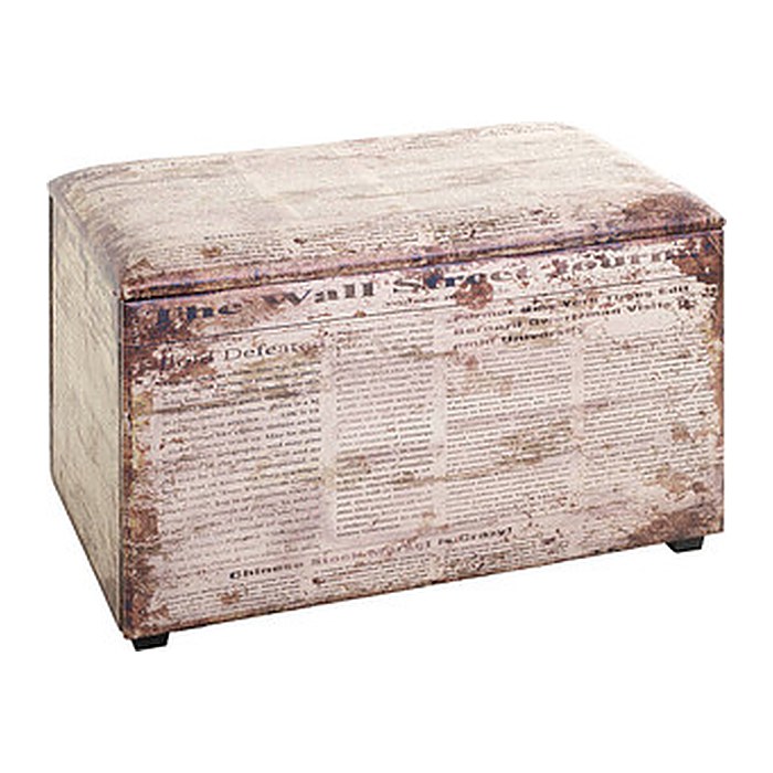 HAKU Möbel Sitztruhe 25774 Motiv Zeitung Holz 65,0 cm