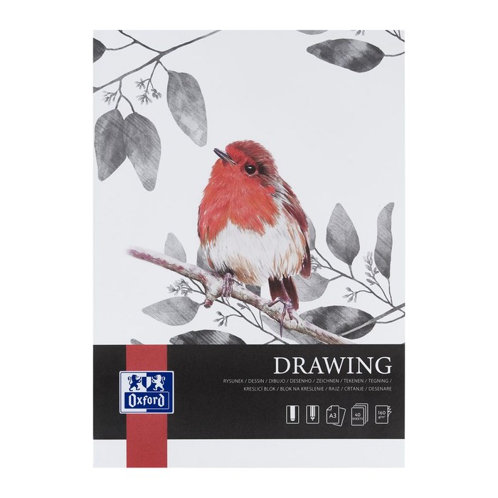 OXFORD Zeichenblock Drawing DIN A3 160 g/qm, 40 Blatt, 1 St.
