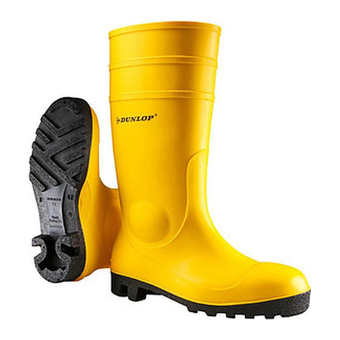 DUNLOP® unisex S5 Sicherheits-Gummistiefel gelb Größe 44, 1 Paar
