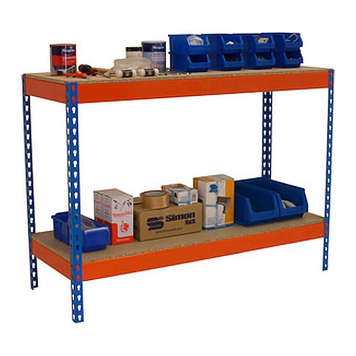 Simonrack Werkbank SIMONWORK BASIC 2 orange, blau 150,0 x 75,0 x 90,0 cm
