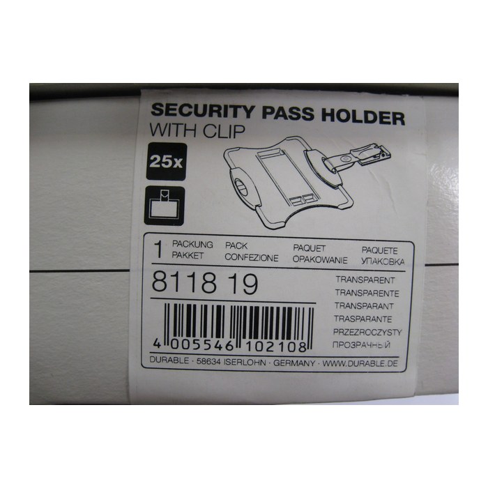 DURABLE Namensschilder mit Clip 8,5 x 5,4 cm, 25 St.