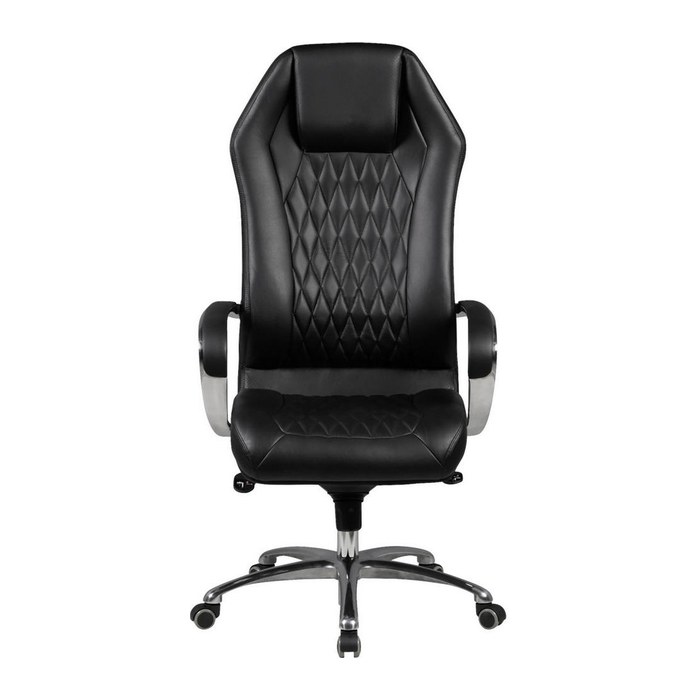 AMSTYLE Chefsessel, SPM1.295 Leder schwarz, Gestell silber