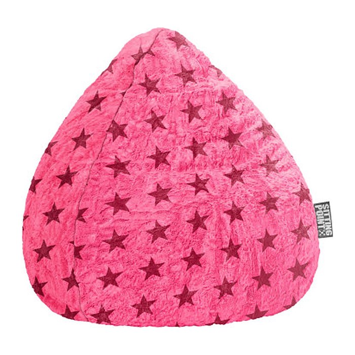 SITTING POINT Fluffy Stars L Sitzsack pink