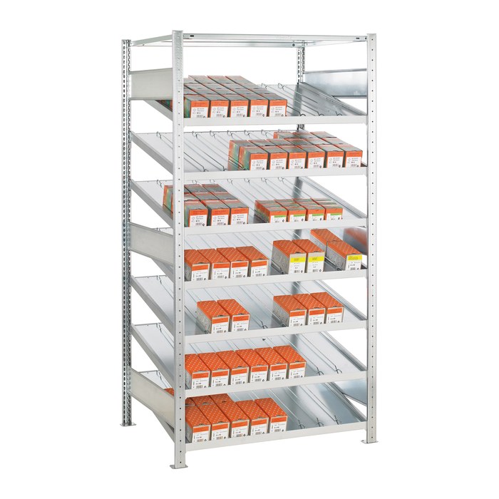 SCHULTE Anbau-Schrägbodenregal 13621 silber 100,0 x 80,0 x 200,0 cm