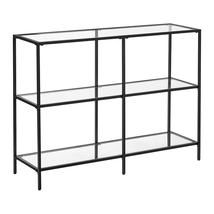 VASAGLE Konsolentisch rechteckig Glas schwarz 100,0 x 30,0 x 73,0 cm, 1 St.