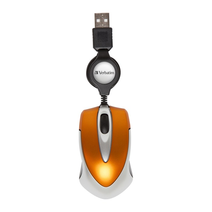 Verbatim Maus Go Mini kabelgebunden USB Vulkanorange retail