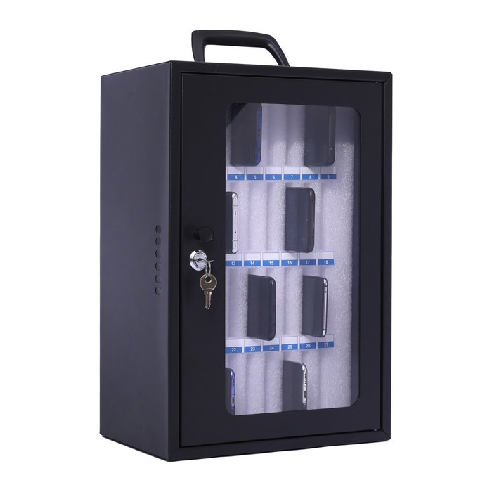 pavo Handygarage abschließbar 8024896 dunkelgrau, transparent, weiß 8024896 29,5 x 20,5 x 44,5 cm