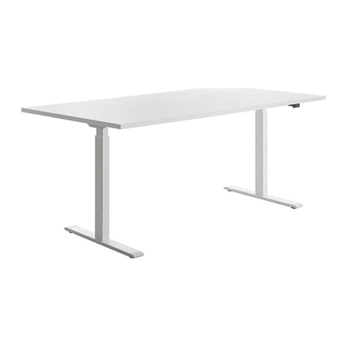 Topstar E-Table elektrisch höhenverstellbarer Schreibtisch weiß rechteckig, T-Fuß-Gestell weiß 180,0 x 80,0 cm