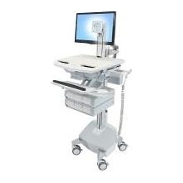 ergotron Visitenwagen StyleView SV44 Monitor Gelenk grau für 1 Monitor, 1 Tastatur, 1 Maus