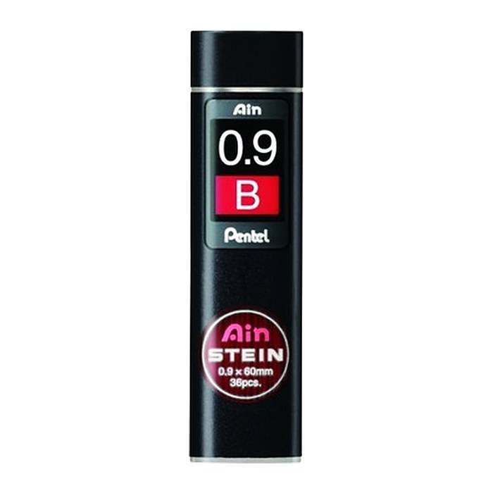 Pentel Ain Stein C279 Feinminen-Bleistiftminen schwarz B 0,9 mm, 36 St.