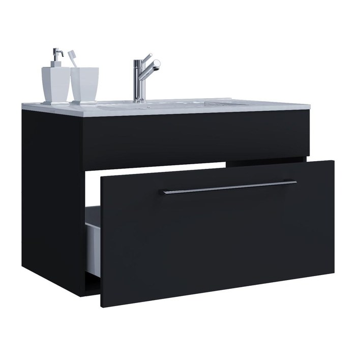VCM my bath Badmöbel-Set 2-teilig Badinos 914839 schwarz 60,0 x 46,0 x 50,0 cm