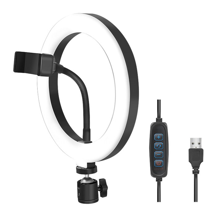 Logilink Smartphone-Ringlicht, DM 20cm, 1.8m Kabel