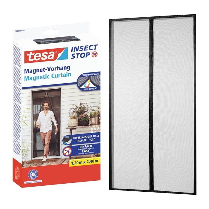 tesa Fliegengitter Insect Stop Magnetvorhang anthrazit 1,2 x 2,4 m