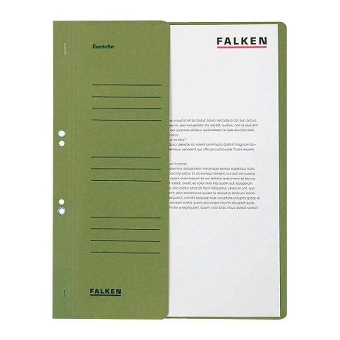 FALKEN Ösenhefter Karton grün DIN A4, halber Deckel, 50 St.