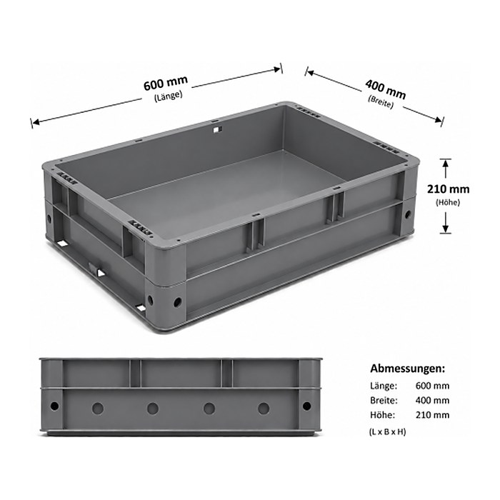 SCHULTE Eurobox grau 40,0 x 60,0 x 21,0 cm, 1 St.