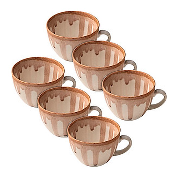 HEART & SOUL Kaffeetassen Perfect Match Oyster braun 0,21 l, 6 St.