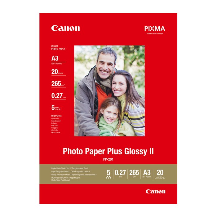 Canon Fotopapier PP-201 A3 DIN A3 hochglänzend 265 g/qm 20 Blatt