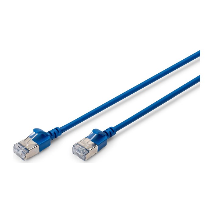 DIGITUS Patchkabel CAT 6A F/FTP Slim 0,30m blau