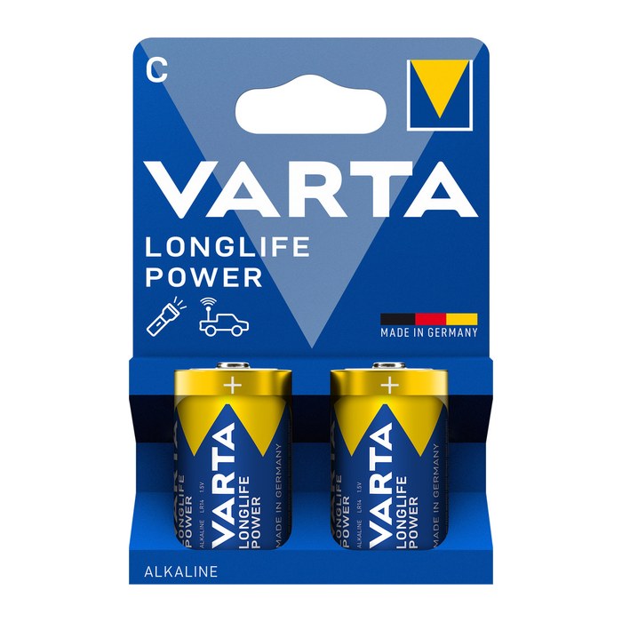 VARTA Batterien LONGLIFE Power Alkali-Mangan Baby C 1,5 V, 2 St.