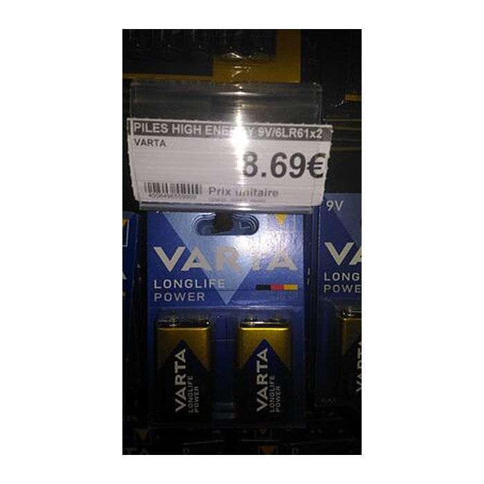 Varta Batterie LONGLIFE Power 9V Block 6LP3146 2 Blister 2St