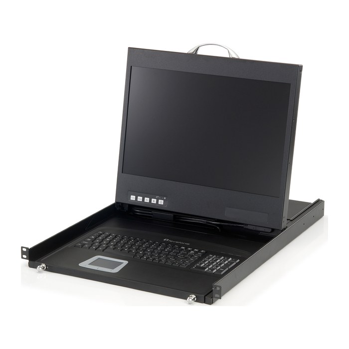 LevelOne KVM Konsole 19" LCD 8xUSB-B,8xVGA,8xPS/2 DE schwarz
