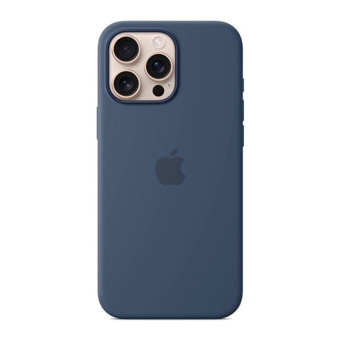 Apple Silikon Case Handy-Cover für Apple iPhone 16 Pro Max denim