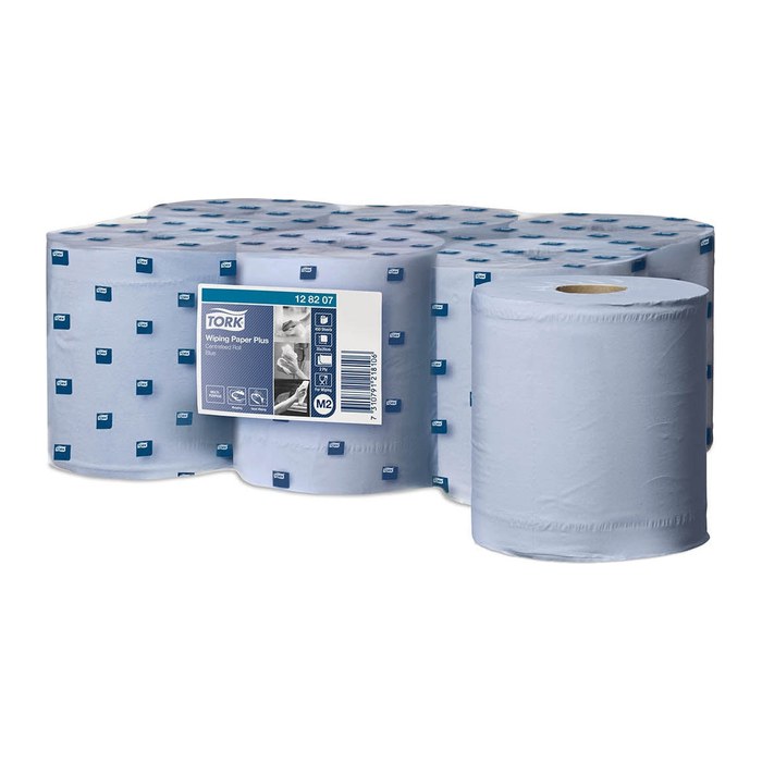 TORK Putztuchrollen Advanced M2 2-lagig blau, 450 Blätter, 6 Rollen