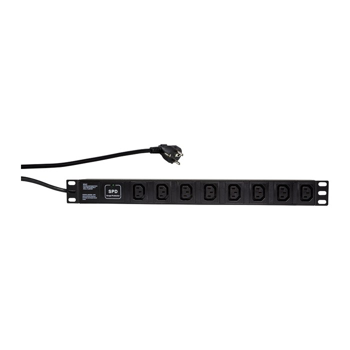 Logilink Steckdosenleiste 19" 8fach IEC320, schwarz