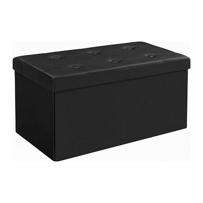 SONGMICS Sitztruhe LSF105 schwarz Leder 76,0 cm