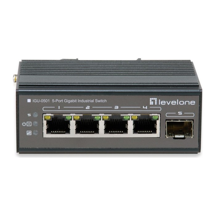 LevelOne Industr.Switch 4xGE/1xGSFP+DIN unmanaged Metall