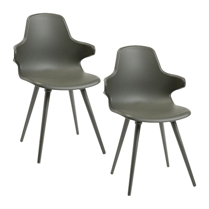 Topstar Schalenstühle T2020 mit Armlehnen FZ11GG-2 grau Kunststoff, 2 St.