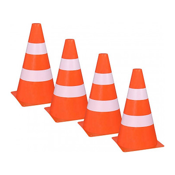 Idena Spielzeug-Leitkegel orange, weiß 24,0 cm, 4 St.