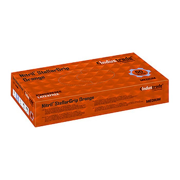 Industrade® unisex Einmalhandschuhe Nitril® StellarGrip Orange orange Größe M, 50 St.